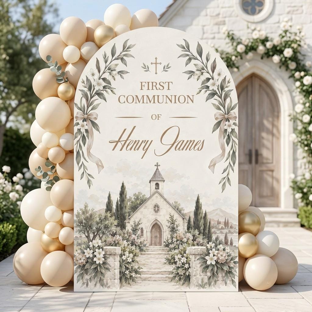 Blue Chapel Garden First Communion Arch
