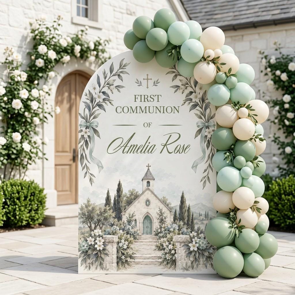 Blue Chapel Garden First Communion Arch