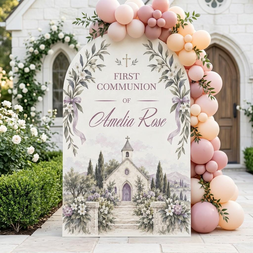 Blue Chapel Garden First Communion Arch
