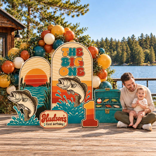 Retro Big One Bass Fishing Arch Set