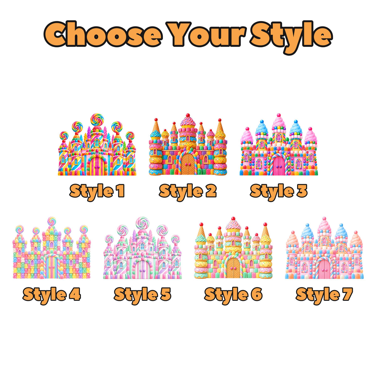 Pastel Cotton Candy Castle Backdrop