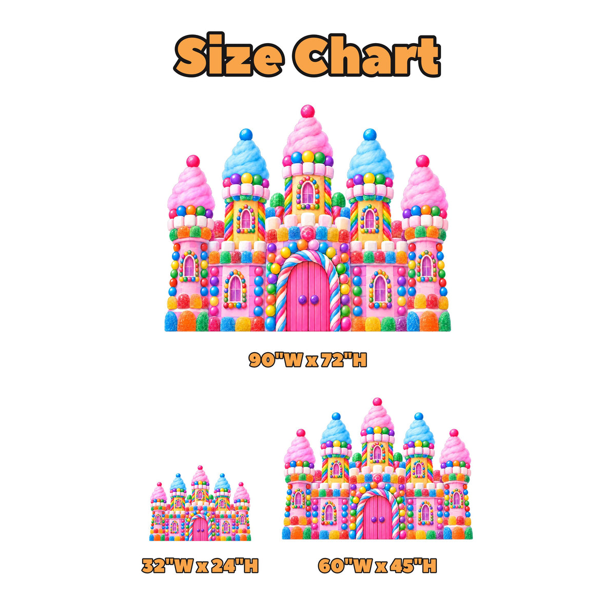 Pastel Cotton Candy Castle Backdrop