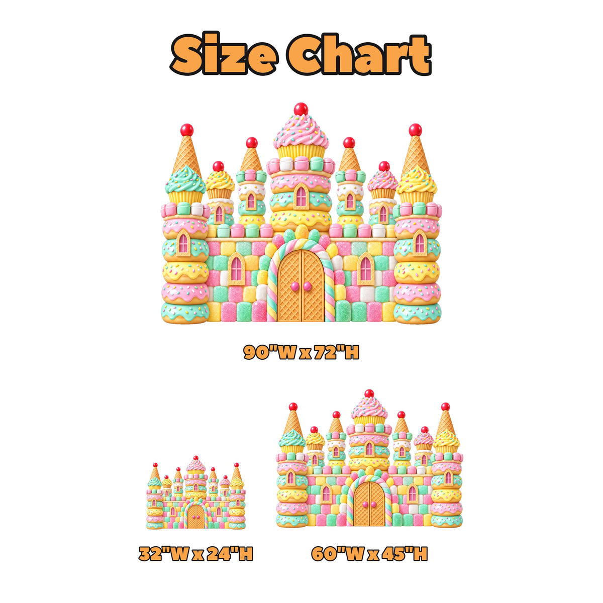 Pastel Cotton Candy Castle Backdrop