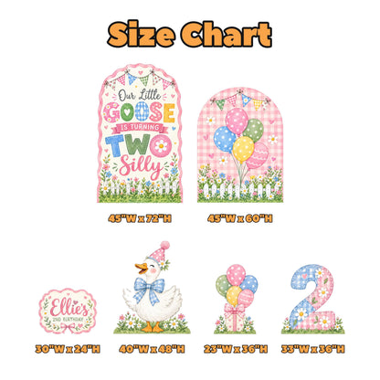 Pink Gingham Two Silly Goose Arch Set