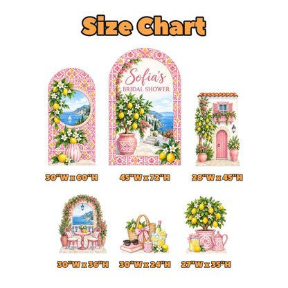 Pink Tile Amalfi Lemon Bridal Arch Set