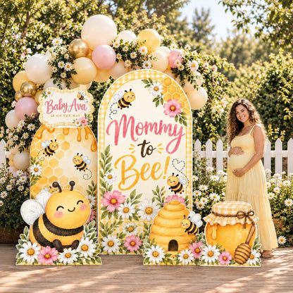 Gingham Honeycomb Mommy to Bee Arch Set