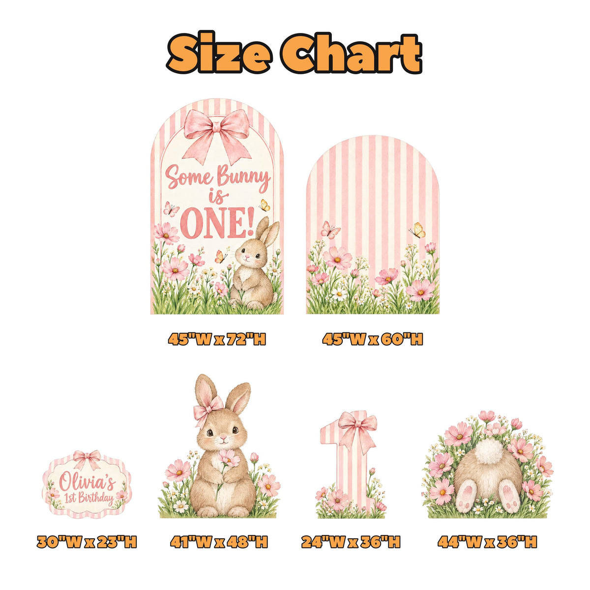 Pink Striped Some Bunny Is One Arch Set