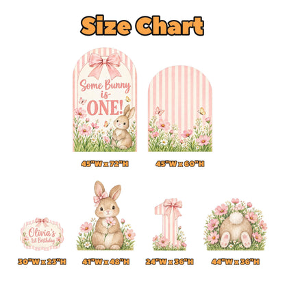 Pink Striped Some Bunny Is One Arch Set