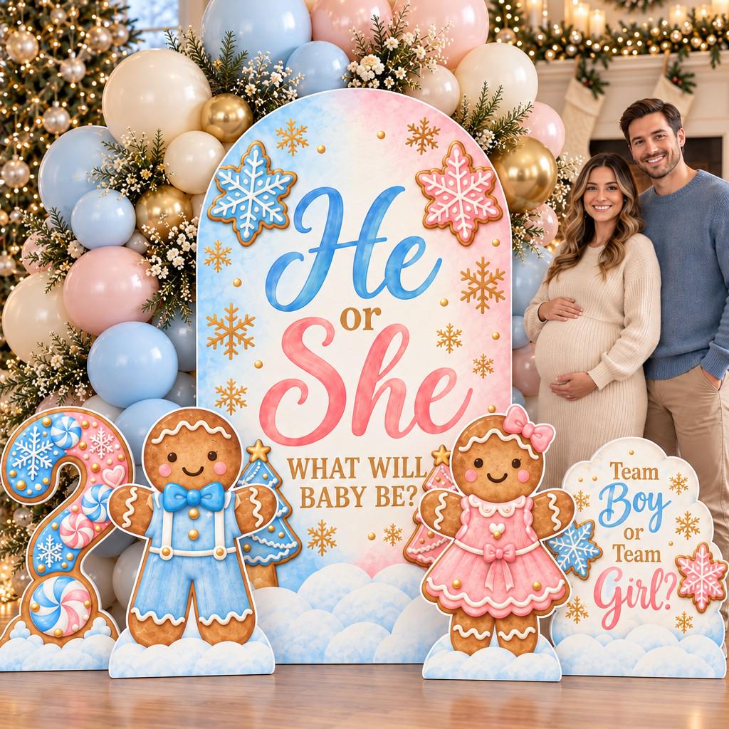 Gingerbread He or She Gender Reveal Arch