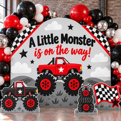 Lime Green Monster Truck Baby Shower Set
