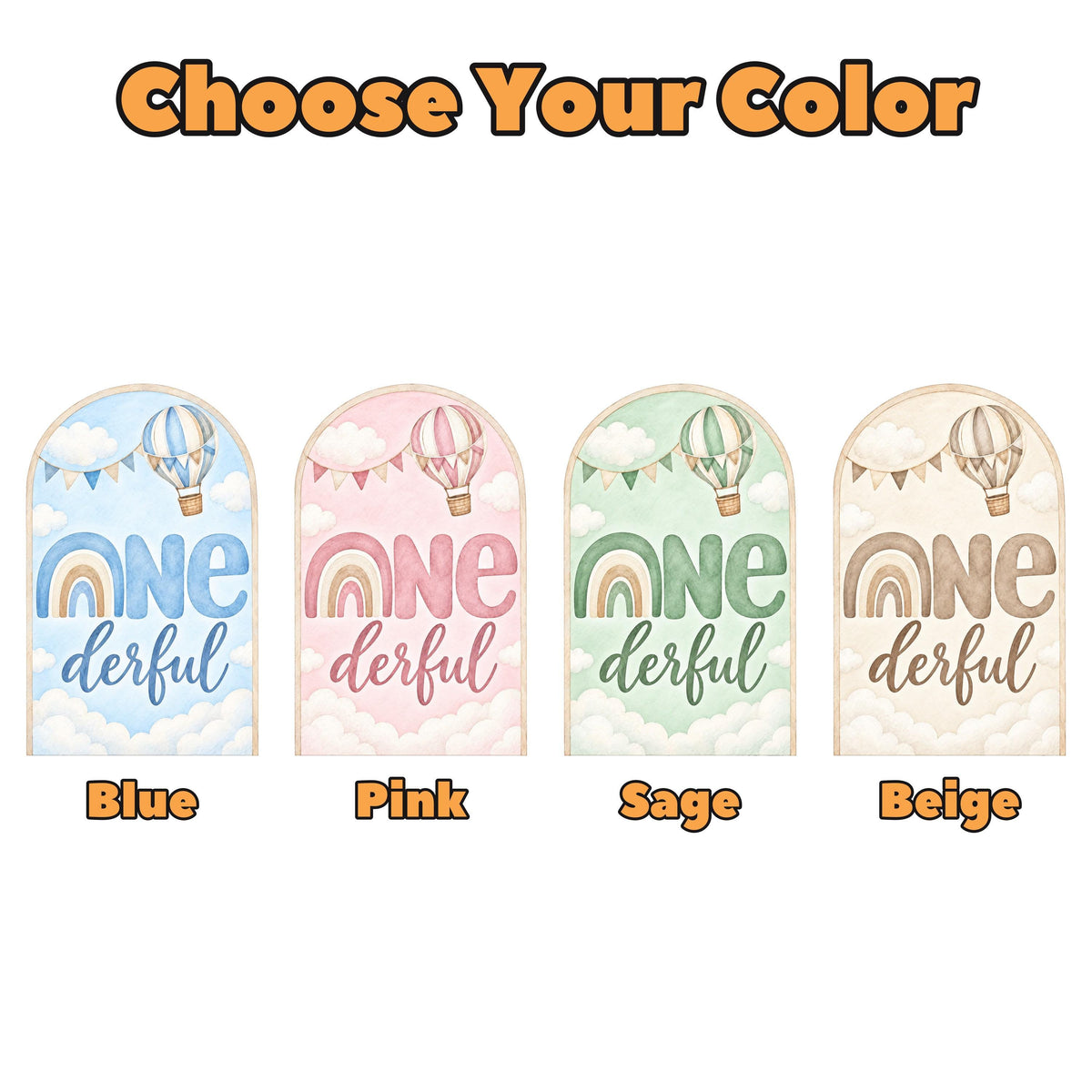 Neutral Hot Air Balloon Onederful Arch Set