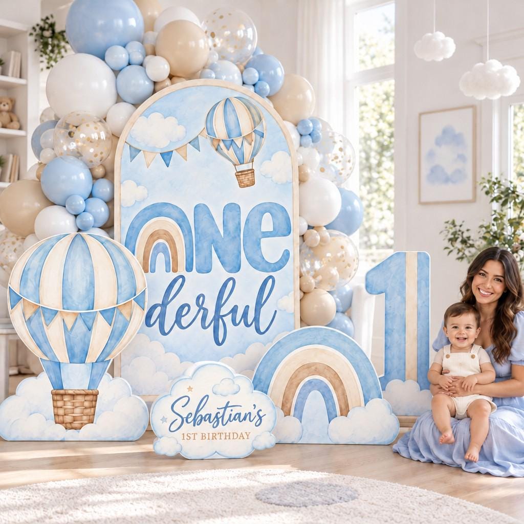 Neutral Hot Air Balloon Onederful Arch Set