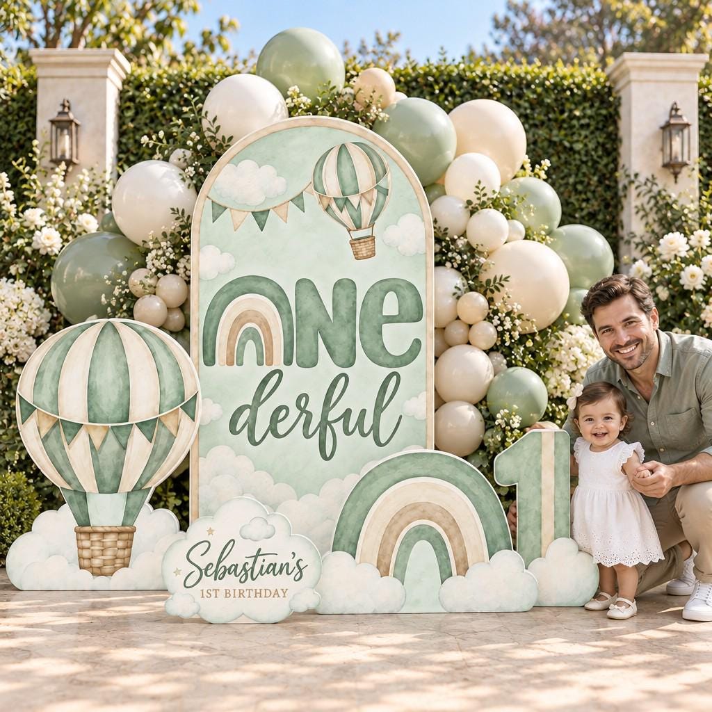 Neutral Hot Air Balloon Onederful Arch Set