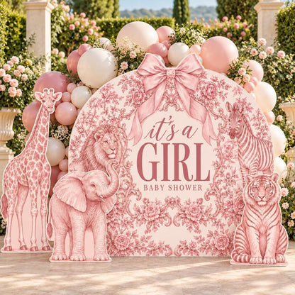 Beige Toile Safari Baby Shower Arch Set