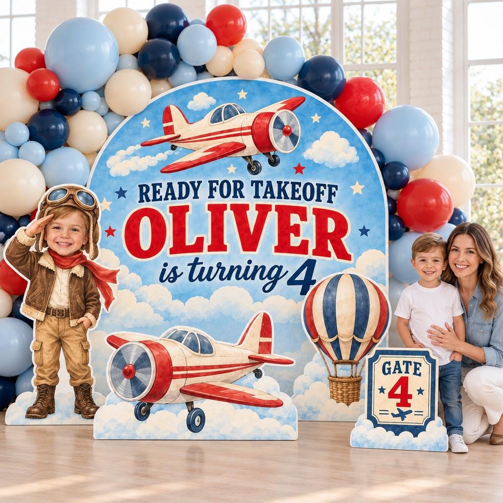Ready for Takeoff Pilot Backdrop Set