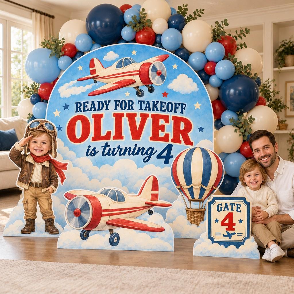 Ready for Takeoff Pilot Backdrop Set
