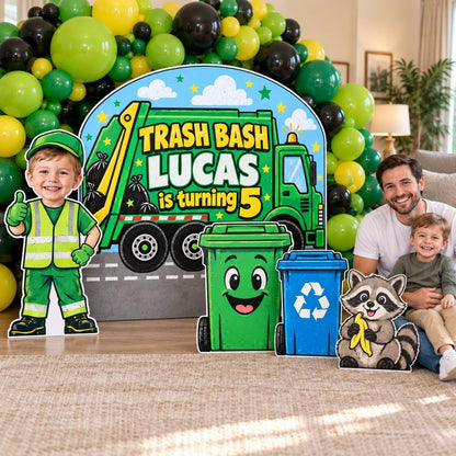 Green Garbage Truck Trash Bash Set