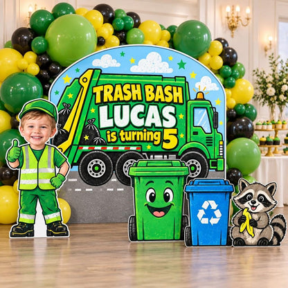 Green Garbage Truck Trash Bash Set