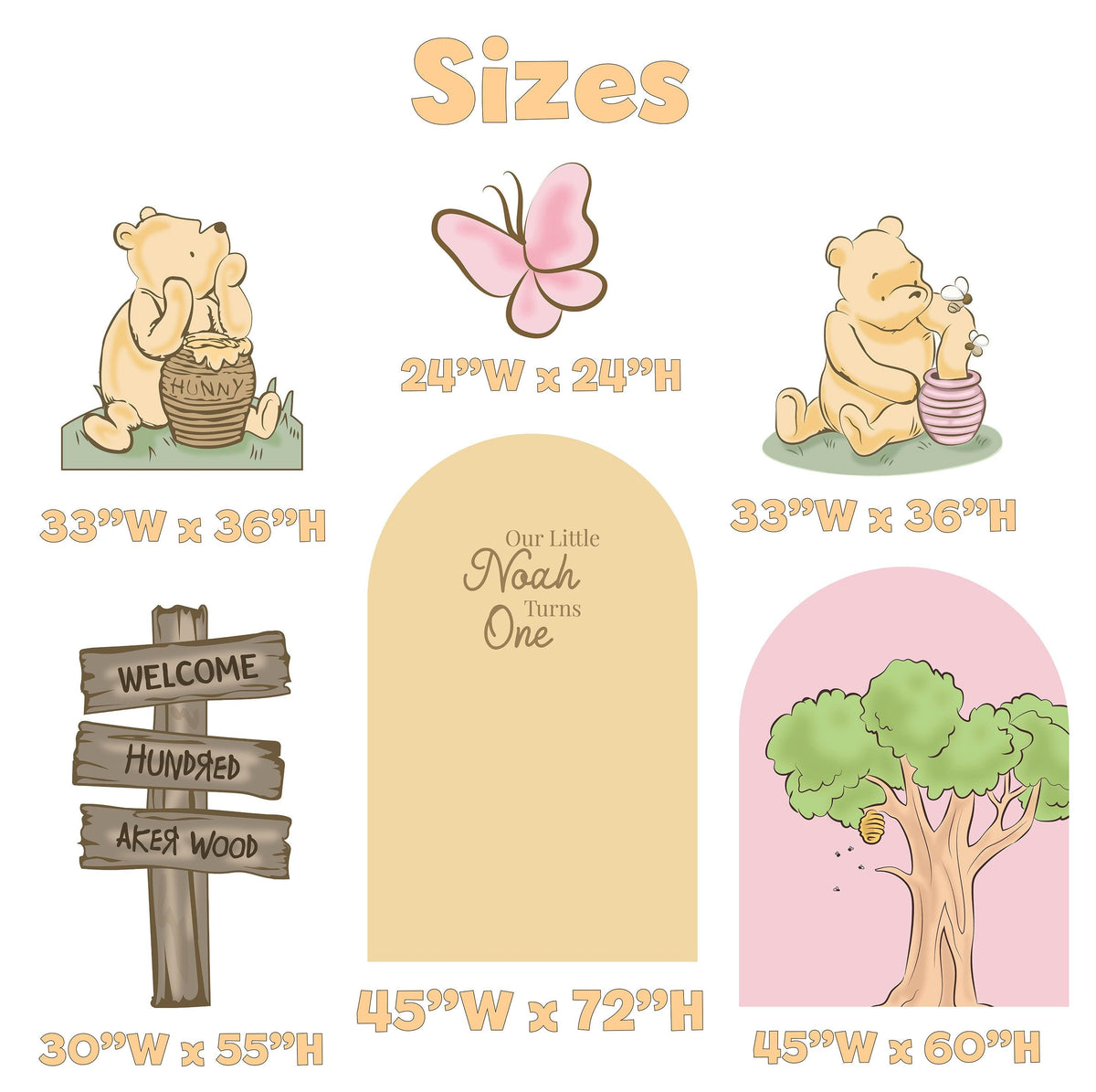 Pink Honey Bear First Birthday Arch Set