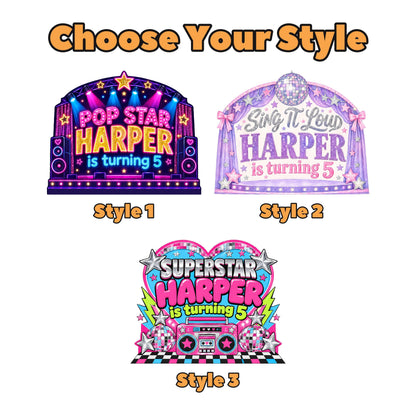Neon Concert Stage Pop Star Backdrop Set