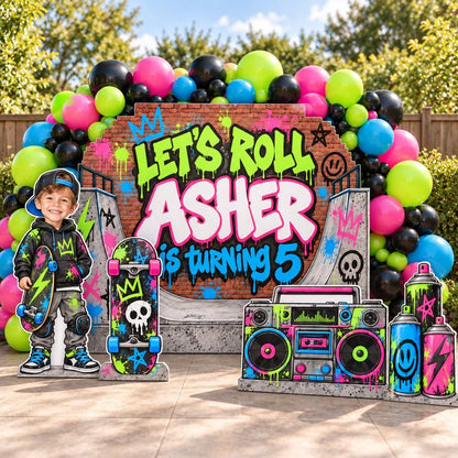 Neon Graffiti Skatepark Birthday Set