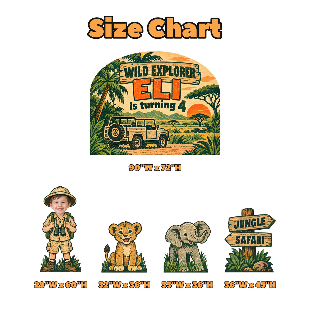 Linocut Wild Explorer Safari Backdrop Set