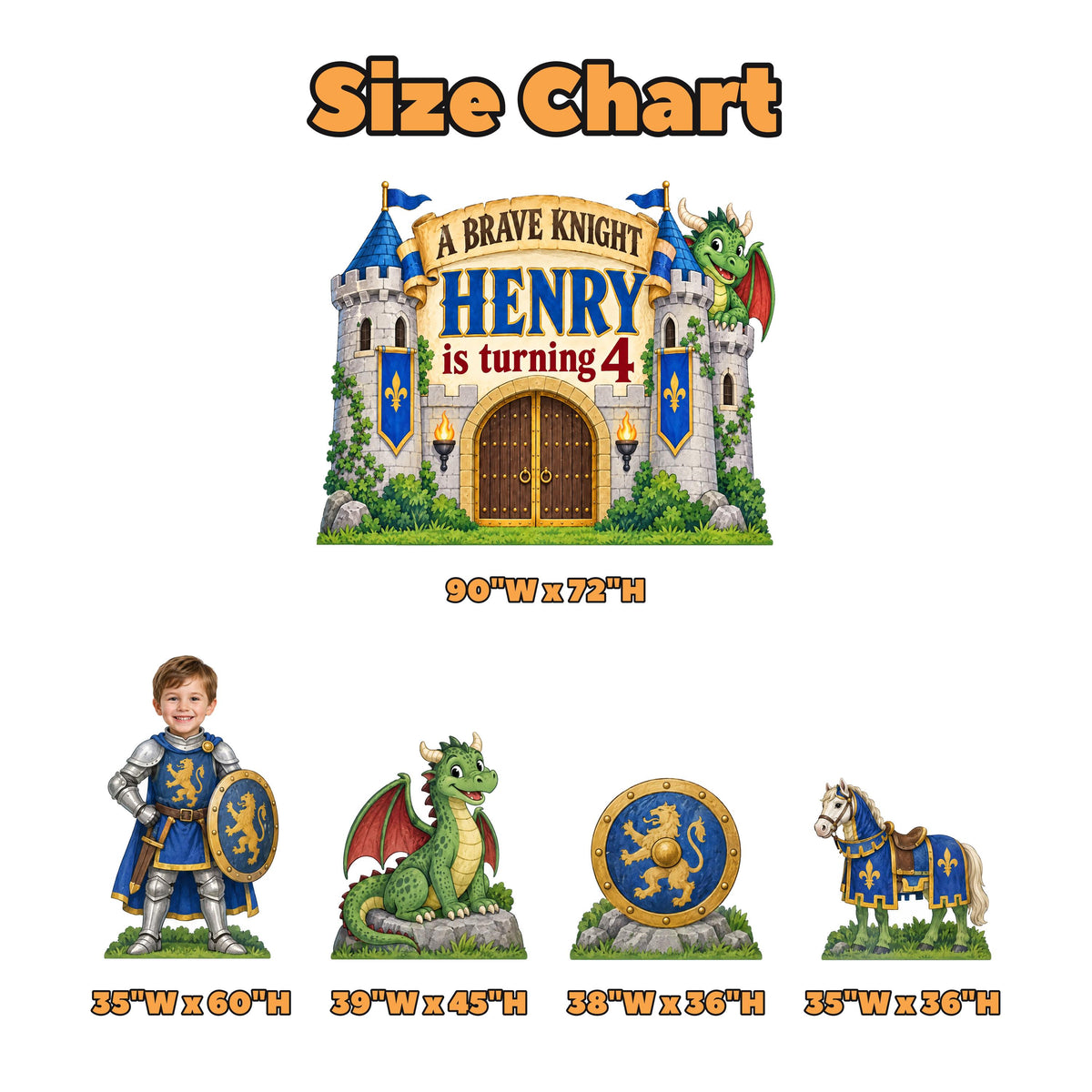 Royal Blue Castle Brave Knight Dragon Set