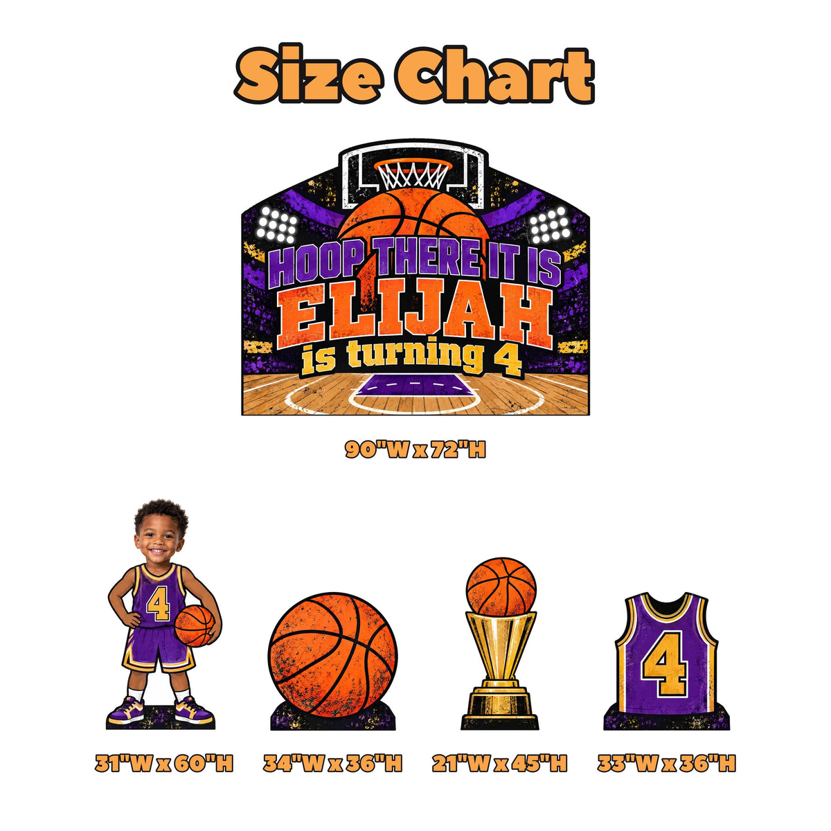 Purple Orange Hoop There It Is Basketball Set