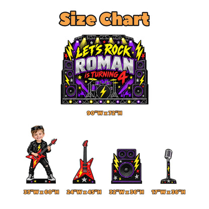 Purple Lightning Rock Star Backdrop Set