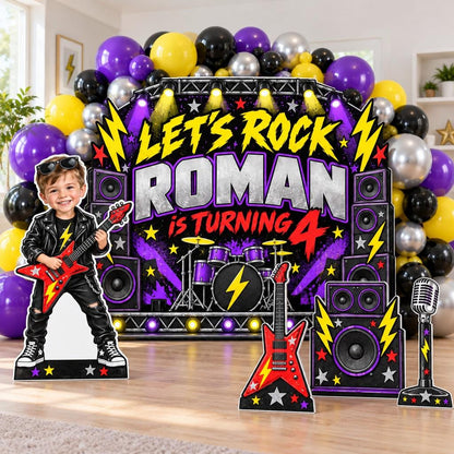 Purple Lightning Rock Star Backdrop Set
