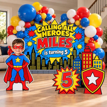 Comic City Little Hero Backdrop Set
