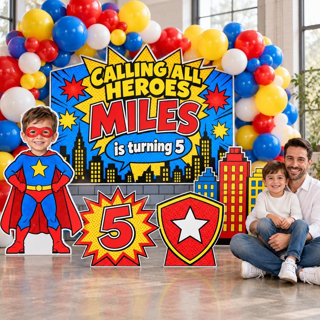 Comic City Little Hero Backdrop Set