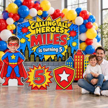 Comic City Little Hero Backdrop Set