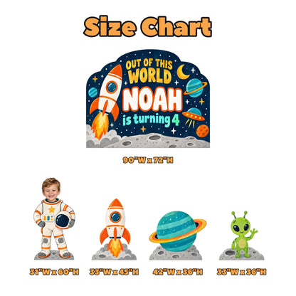 Retro Out of This World Space Backdrop Set