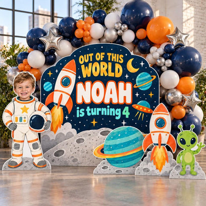 Retro Out of This World Space Backdrop Set