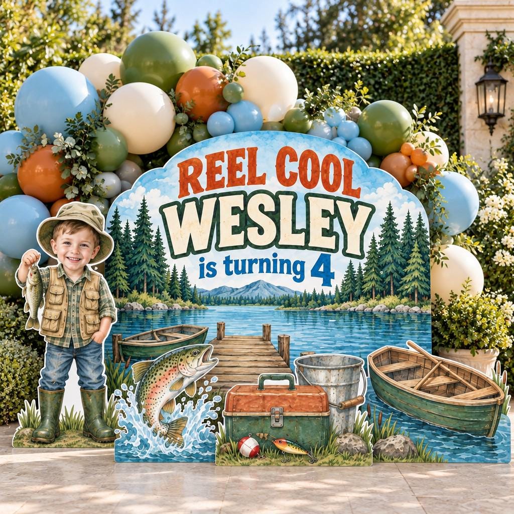 Reel Cool Lakeside Fishing Backdrop Set