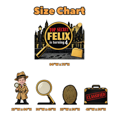 Black Gold Top Secret Spy Backdrop Set