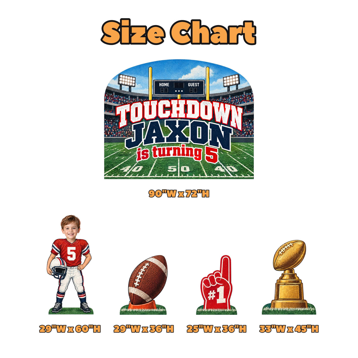 Touchdown Stadium Football Backdrop Set