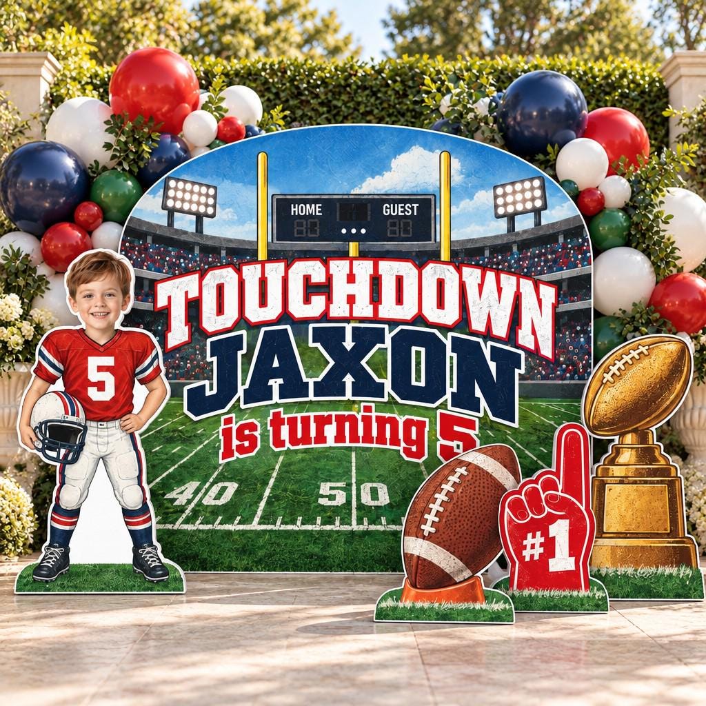 Touchdown Stadium Football Backdrop Set