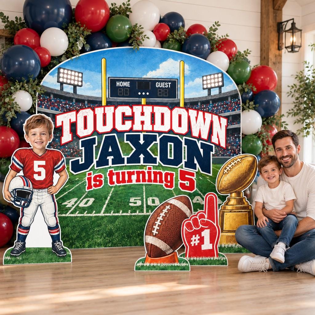 Touchdown Stadium Football Backdrop Set