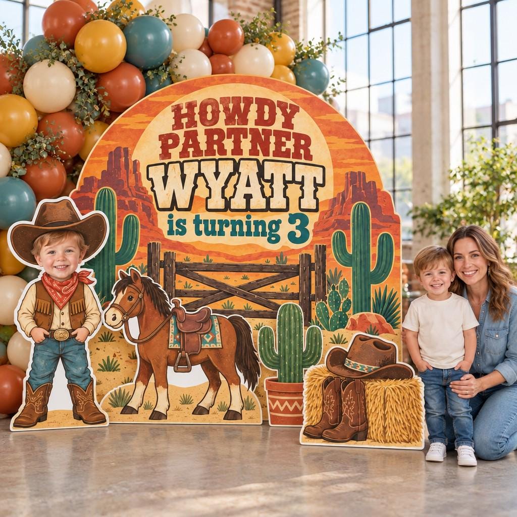 Retro Desert Howdy Partner Cowboy Set