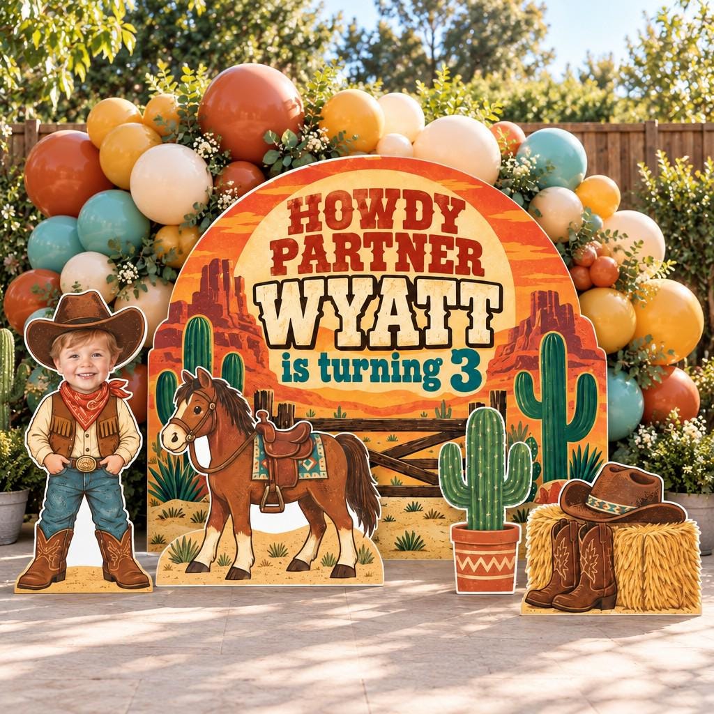 Retro Desert Howdy Partner Cowboy Set