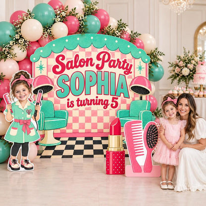 Blush Gold Beauty Salon Glam Backdrop Set