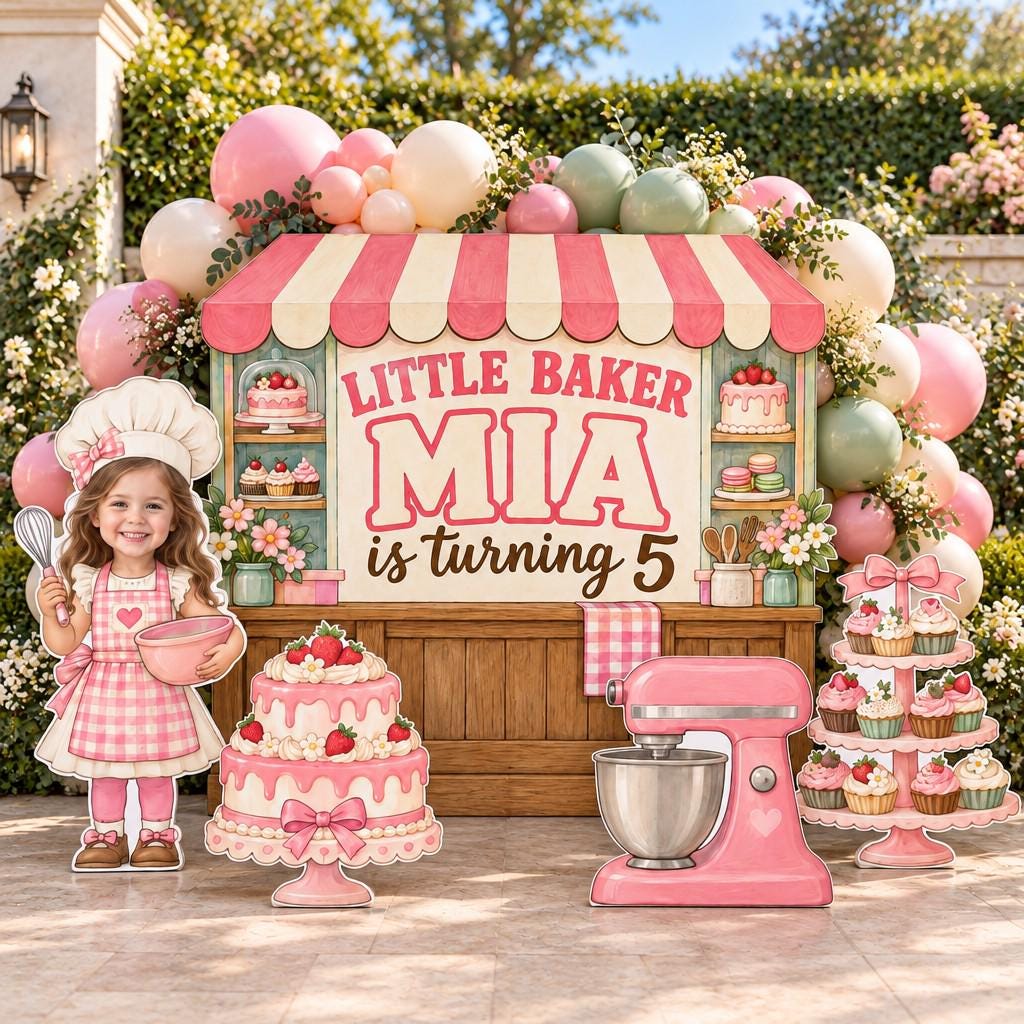 Strawberry Pink Little Baker Bakery Set