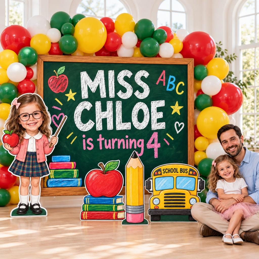 Chalkboard Little Teacher Backdrop Set