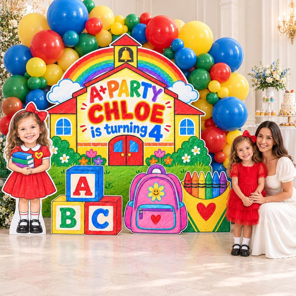 Chalkboard Little Teacher Backdrop Set