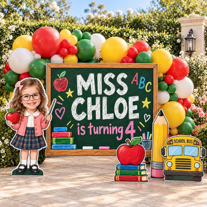 Chalkboard Little Teacher Backdrop Set