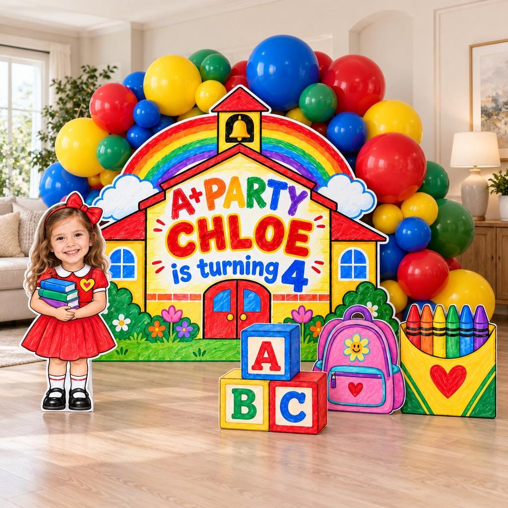 Chalkboard Little Teacher Backdrop Set