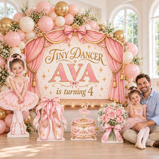 Blush Pink Tiny Dancer Ballerina Backdrop Set