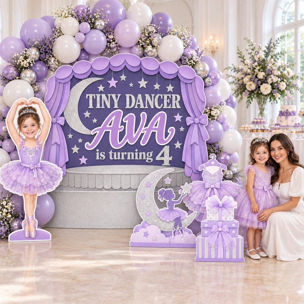 Blush Pink Tiny Dancer Ballerina Backdrop Set